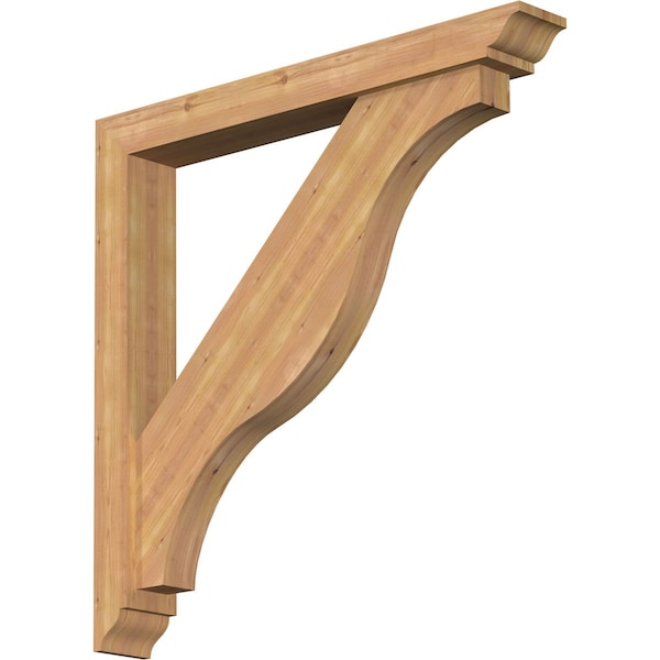 Ekena Millwork Funston Traditional Smooth Bracket w/ Offset Brace, Western Red Cedar, 5 1/2"W x 42"D x 42"H BKT0604X42X42FST01SWR - main